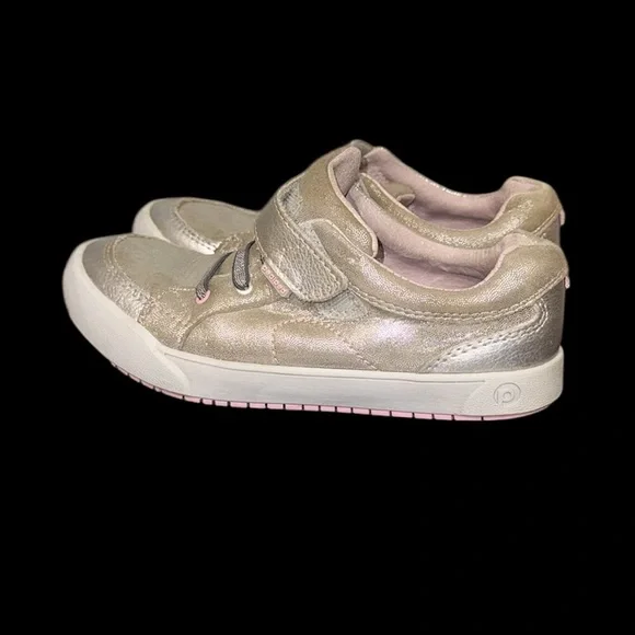 PEDIPED Dani Silver leather sneakers no tie girl’s tennis shoes size 33 1.5 2 - Picture 8 of 17